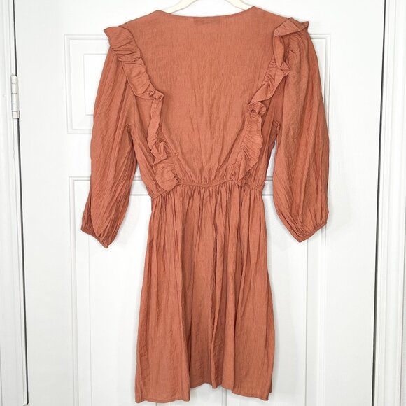 Zara Marsala Peach Ruffled Mini Dress - Picture 3 of 6